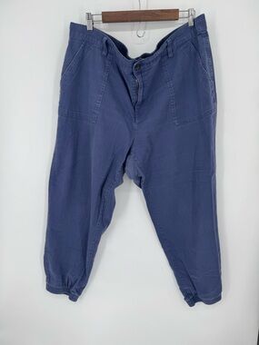 GAP Women's Canvas Jogger Pants in Slate Blue Plus Size XXL